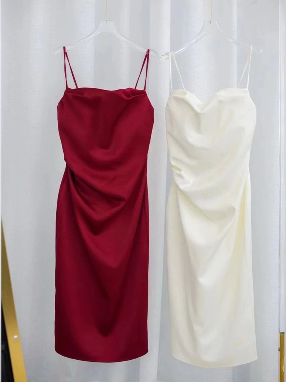 White Anja Strapless Cowl Slip Dress - Picture 3 of 7